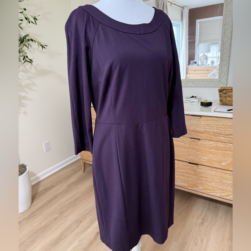 Banana Republic Deep Purple Long Sleeve Dress